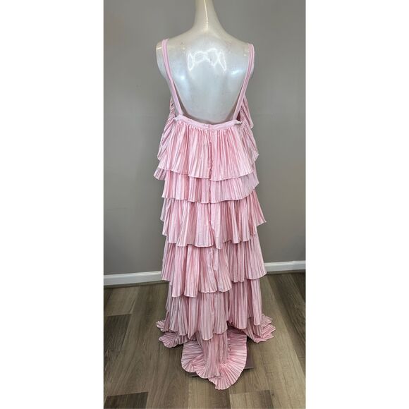 NWT L'Idée Classique Pleated Tiered Gown Pink Size AU10/US6 $489 - Picture 8 of 10